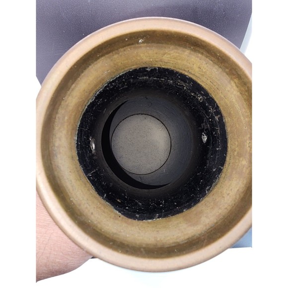 Vintage Heavy Brass Japanese Inlaid Cloisonné Missing 1 Handle Vase Made Japan - Picture 9 of 14